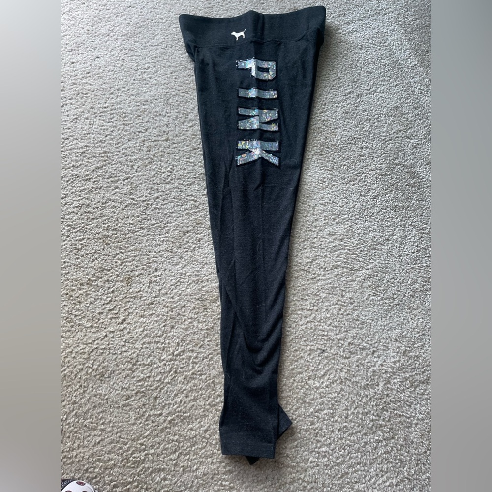 “Pink” charcoal leggings with sparkly logo
